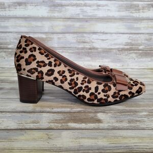 Geox Respira Leopard Print Pumps Women's Size EU 37/US 7 Leather & Calf Hair